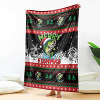 Fishing Christmas Merry Fishmas Blanket We Wish You A Merry Fishmas - Wonder Print Shop