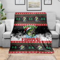 Fishing Christmas Merry Fishmas Blanket We Wish You A Merry Fishmas - Wonder Print Shop