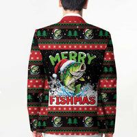 Fishing Christmas Merry Fishmas Blazer We Wish You A Merry Fishmas - Wonder Print Shop