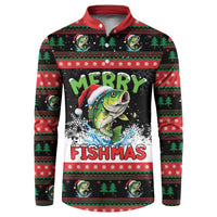 Fishing Christmas Merry Fishmas Button Sweatshirt We Wish You A Merry Fishmas - Wonder Print Shop