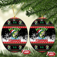 Fishing Christmas Merry Fishmas Ceramic Ornament We Wish You A Merry Fishmas - Wonder Print Shop