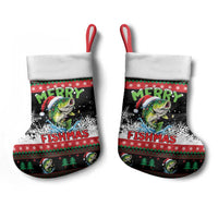 Fishing Christmas Merry Fishmas Christmas Stocking We Wish You A Merry Fishmas - Wonder Print Shop