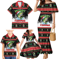 Fishing Christmas Merry Fishmas Family Matching Mermaid Dress and Hawaiian Shirt We Wish You A Merry Fishmas - Wonder Print Shop