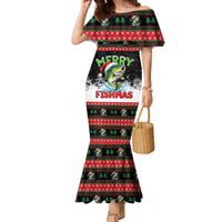 Fishing Christmas Merry Fishmas Family Matching Mermaid Dress and Hawaiian Shirt We Wish You A Merry Fishmas - Wonder Print Shop