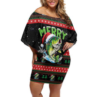 Fishing Christmas Merry Fishmas Family Matching Off Shoulder Short Dress and Hawaiian Shirt We Wish You A Merry Fishmas - Wonder Print Shop