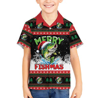 Fishing Christmas Merry Fishmas Family Matching Off Shoulder Short Dress and Hawaiian Shirt We Wish You A Merry Fishmas - Wonder Print Shop
