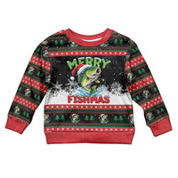 Fishing Christmas Merry Fishmas Kid Ugly Christmas Sweater We Wish You A Merry Fishmas - Wonder Print Shop