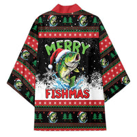 Fishing Christmas Merry Fishmas Kimono We Wish You A Merry Fishmas - Wonder Print Shop