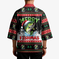 Fishing Christmas Merry Fishmas Kimono We Wish You A Merry Fishmas - Wonder Print Shop