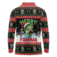 Fishing Christmas Merry Fishmas Long Sleeve Polo Shirt We Wish You A Merry Fishmas - Wonder Print Shop