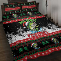 Fishing Christmas Merry Fishmas Quilt Bed Set We Wish You A Merry Fishmas - Wonder Print Shop