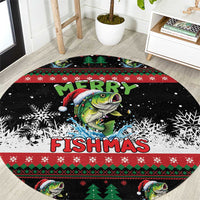 Fishing Christmas Merry Fishmas Round Carpet We Wish You A Merry Fishmas - Wonder Print Shop