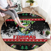 Fishing Christmas Merry Fishmas Round Carpet We Wish You A Merry Fishmas - Wonder Print Shop