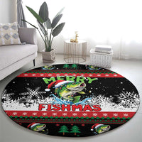 Fishing Christmas Merry Fishmas Round Carpet We Wish You A Merry Fishmas - Wonder Print Shop