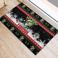 Fishing Christmas Merry Fishmas Rubber Doormat We Wish You A Merry Fishmas - Wonder Print Shop