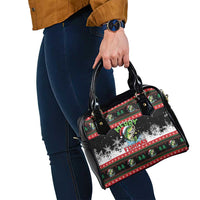 Fishing Christmas Merry Fishmas Shoulder Handbag We Wish You A Merry Fishmas - Wonder Print Shop
