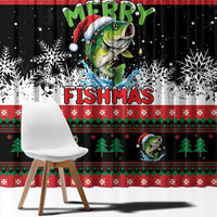 Fishing Christmas Merry Fishmas Window Curtain We Wish You A Merry Fishmas - Wonder Print Shop