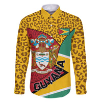 Guyana Republic Day Family Matching Off Shoulder Maxi Dress and Hawaiian Shirt Coat Of Arms Leopard Pattern - Wonder Print Shop