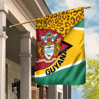 Guyana Republic Day Garden Flag Coat Of Arms Leopard Pattern - Wonder Print Shop