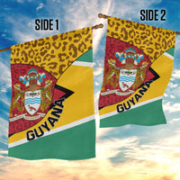 Guyana Republic Day Garden Flag Coat Of Arms Leopard Pattern - Wonder Print Shop