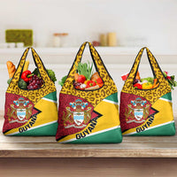 Guyana Republic Day Grocery Bag Coat Of Arms Leopard Pattern