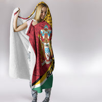 Guyana Republic Day Hooded Blanket Coat Of Arms Leopard Pattern