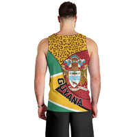 Guyana Republic Day Men Tank Top Coat Of Arms Leopard Pattern - Wonder Print Shop