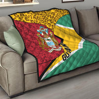 Guyana Republic Day Quilt Coat Of Arms Leopard Pattern - Wonder Print Shop