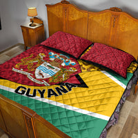 Guyana Republic Day Quilt Bed Set Coat Of Arms Leopard Pattern - Wonder Print Shop