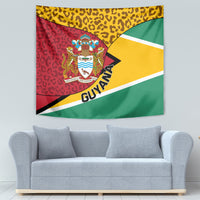 Guyana Republic Day Tapestry Coat Of Arms Leopard Pattern - Wonder Print Shop