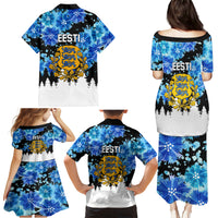 Estonia Independence Day Family Matching Puletasi and Hawaiian Shirt Cornflower Unique Style - Wonder Print Shop