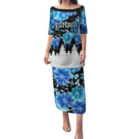 Estonia Independence Day Family Matching Puletasi and Hawaiian Shirt Cornflower Unique Style - Wonder Print Shop