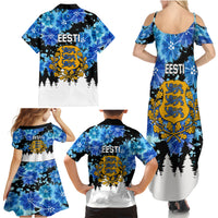Estonia Independence Day Family Matching Summer Maxi Dress and Hawaiian Shirt Cornflower Unique Style - Wonder Print Shop