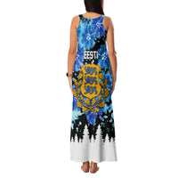 Estonia Independence Day Family Matching Tank Maxi Dress and Hawaiian Shirt Cornflower Unique Style - Wonder Print Shop