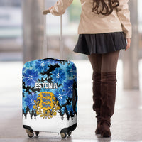 Estonia Independence Day Luggage Cover Cornflower Unique Style - Wonder Print Shop