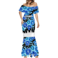 Estonia Independence Day Mermaid Dress Cornflower Unique Style - Wonder Print Shop