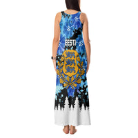 Estonia Independence Day Tank Maxi Dress Cornflower Unique Style - Wonder Print Shop
