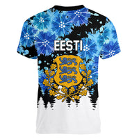 Estonia Independence Day Women V Neck T Shirt Cornflower Unique Style - Wonder Print Shop