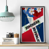 Dominican Republic Independence Day Canvas Wall Art Coat Of Arms Flag Style - Wonder Print Shop