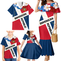 Dominican Republic Independence Day Family Matching Mermaid Dress and Hawaiian Shirt Coat Of Arms Flag Style - Wonder Print Shop