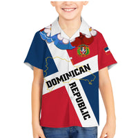 Dominican Republic Independence Day Family Matching Mermaid Dress and Hawaiian Shirt Coat Of Arms Flag Style - Wonder Print Shop