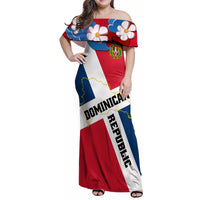Dominican Republic Independence Day Family Matching Off Shoulder Maxi Dress and Hawaiian Shirt Coat Of Arms Flag Style - Wonder Print Shop