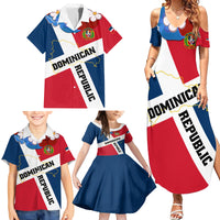 Dominican Republic Independence Day Family Matching Summer Maxi Dress and Hawaiian Shirt Coat Of Arms Flag Style - Wonder Print Shop
