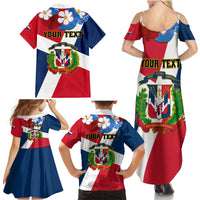Dominican Republic Independence Day Family Matching Summer Maxi Dress and Hawaiian Shirt Coat Of Arms Flag Style - Wonder Print Shop