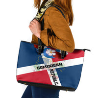 Dominican Republic Independence Day Leather Tote Bag Coat Of Arms Flag Style - Wonder Print Shop