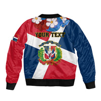 Dominican Republic Independence Day Sleeve Zip Bomber Jacket Coat Of Arms Flag Style - Wonder Print Shop
