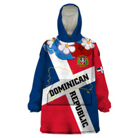Dominican Republic Independence Day Wearable Blanket Hoodie Coat Of Arms Flag Style - Wonder Print Shop
