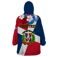 Dominican Republic Independence Day Wearable Blanket Hoodie Coat Of Arms Flag Style - Wonder Print Shop