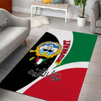 Kuwait National Day Area Rug Kuwayt Coat Of Arms Arfaj Flower - Wonder Print Shop