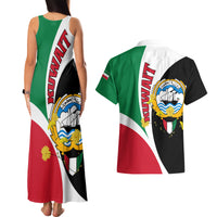 Kuwait National Day Couples Matching Tank Maxi Dress and Hawaiian Shirt Kuwayt Coat Of Arms Arfaj Flower - Wonder Print Shop